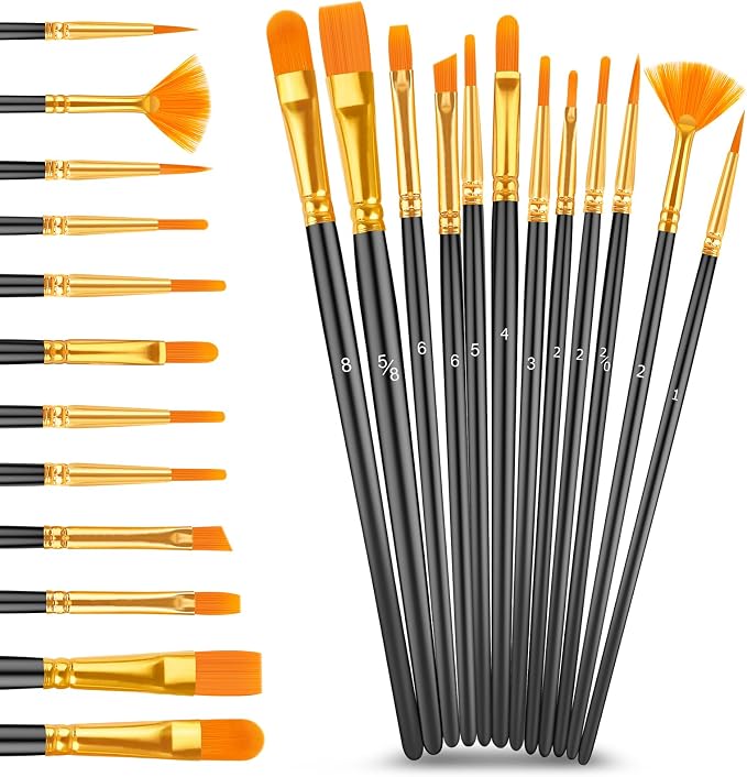 Caliart Acrylic Paint Set with 12 Brushes, 36 Colors Art Craft Paints Gifts - Image 7