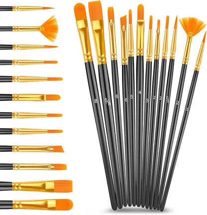 Caliart Acrylic Paint Set with 12 Brushes, 36 Colors Art Craft Paints Gifts - Image 7