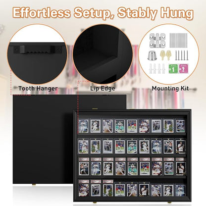 2 Pack Baseball Card Display Case, 36 Graded Card Display Frame Lockable - Image 5