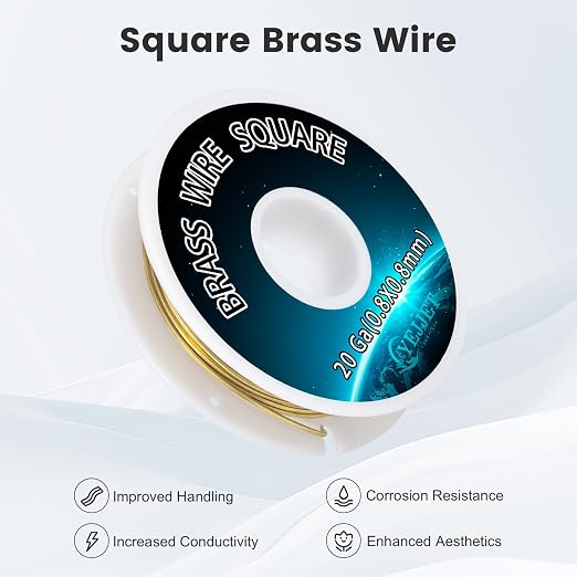 Bulk Square Brass Wire 0.8mm 50 Feet - Image 2