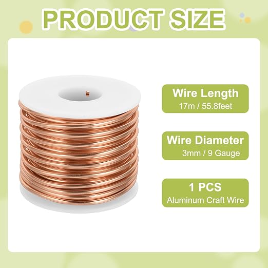 MECCANIXITY 9 Gauge Anodized Aluminum Craft Wire Bendable Bonsai Training Wire - Image 2