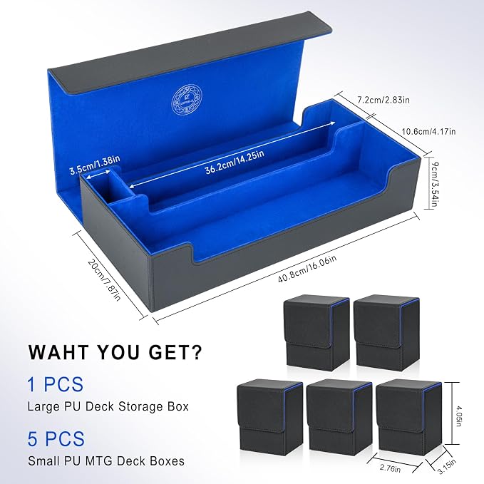6 in1 Card Deck Box Set, X-Large Premium Trading Card Storage Case - Image 2