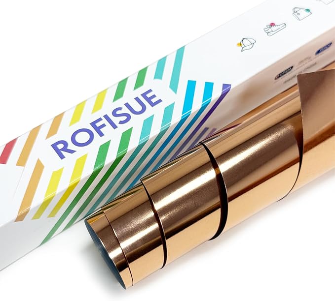 Heat Transfer Vinyl Metallic Rose Gold Foil 12"*6Ft Bundle Chrome HTV Pack in by Unknown