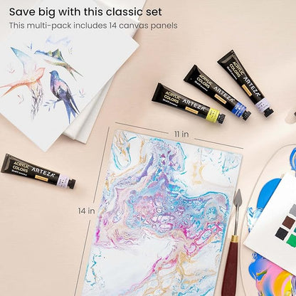 ARTEZA Canvas Boards for Painting, 11 x 14 Inches, Blank White Canvas Panels - Image 3