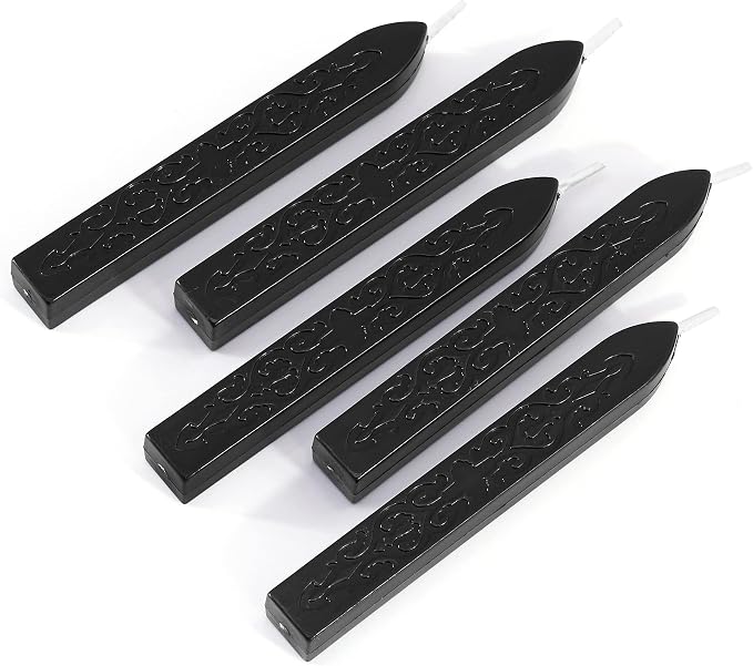 Yoption 5 Pieces Black Sealing Wax Sticks, Antique Totem Fire Manuscript Wax by Yoption