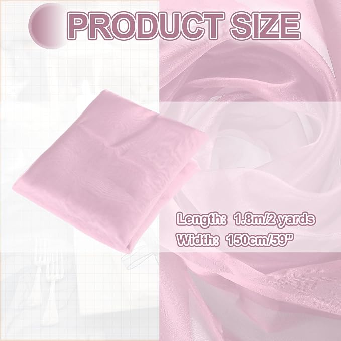 MECCANIXITY Iridescent Sheer Organza Fabric, 2 Yards x 59 Inches Solid - Image 2