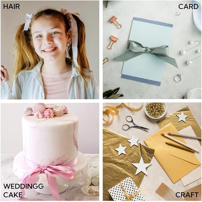 1 Inch 100 Yards Satin Ribbon Champagne Gold, Solid Color Fabric Ribbon - Image 5