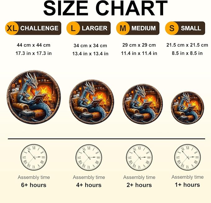 Wooden Puzzles for Adults, Dragon Family Night Reading Wooden Jigsaw Puzzle 450 - Image 5