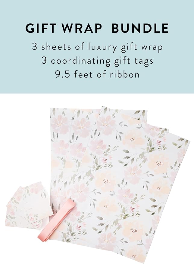 Itsy Belle Studio Floral Wedding Wrapping Paper sheets + Ribbon Set - Image 2