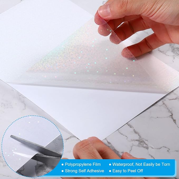 PATIKIL 11.7x8.3" Holographic Sticker Paper, 10Sheets A4 Polypropylene - Image 3