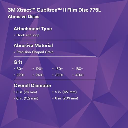 3M Xtract Cubitron II Hookit Clean Sanding Film Disc 775L, 5 in, General Sanding - Image 11
