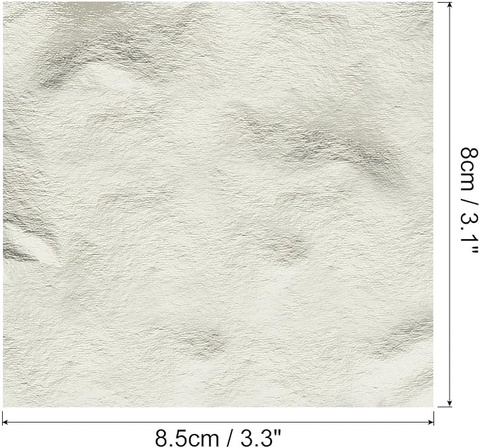 MECCANIXITY Gold Leaf Foil Sheet, Classic Silver Leaf Papers, 3.3 Inch x 3.1 - Image 2