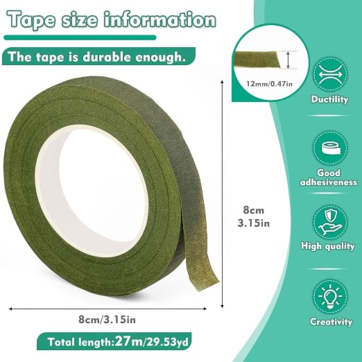 Floral Tape, 1/2inch Flower Tape, Wedding Bouquet - Image 2