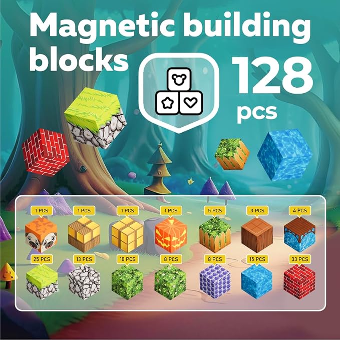 Magnetic Blocks Cubes 128PCS - Image 2