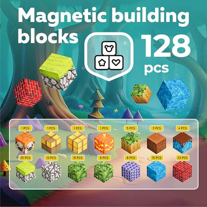 Magnetic Blocks Cubes 128PCS - Image 2