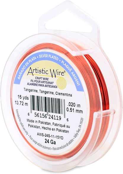Artistic Wire, 24 Gauge Silver Plated Tarnish Resistant Colored Copper Craft by ArtisticWire