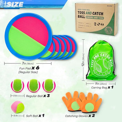 Toss and Catch Ball Set, Outdoor Games, Beach/Backyard/Lawn Games, Paddle Ball - Image 5