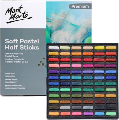 Mont Marte Soft Pastel Half Sticks 48pc, Pastels Art Supplies, Artist Quality by MontMarte