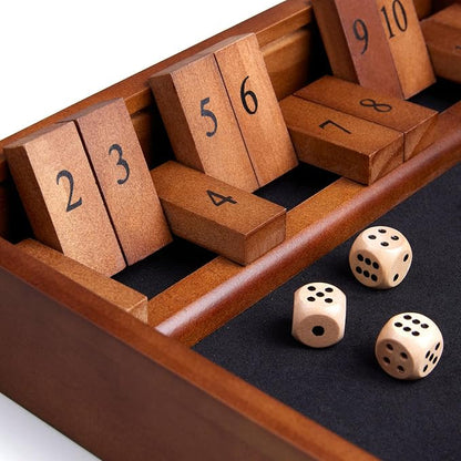 VAMSLOVE Shut The Box Dice Game Wooden Board Table Math Game - Image 5