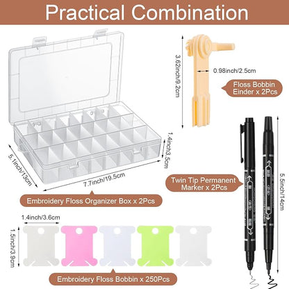 GlikCeil 256 Pcs Embroidery Floss Organizer Kit - Image 2