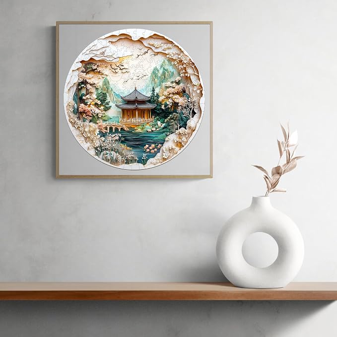 KAAYEE Wooden Puzzles for Adults, 3D Visual Effect Chinese Landscape Painting - Image 5