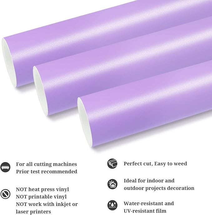 TECKWRAP Permanent Adhesive Vinyl 12" x 10ft, Matte Lavender Purple - Image 2