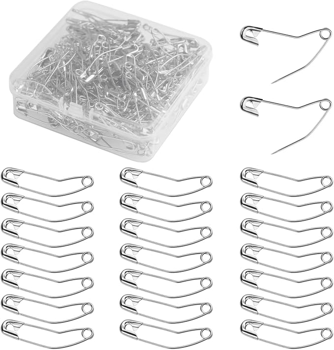 100 Pack Curved Safety Pins for Quilting Basting Pins 38mm/1.5inch Quilting by MASONEE