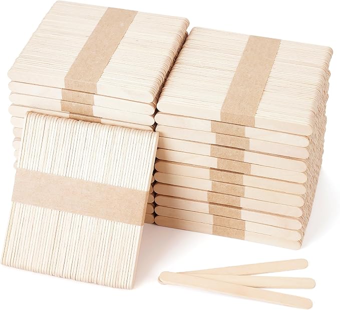 1200 Pieces Wooden Craft Sticks, 4.5 Inch Long Natural Wood Popsicle Ice Cream by Rclxl