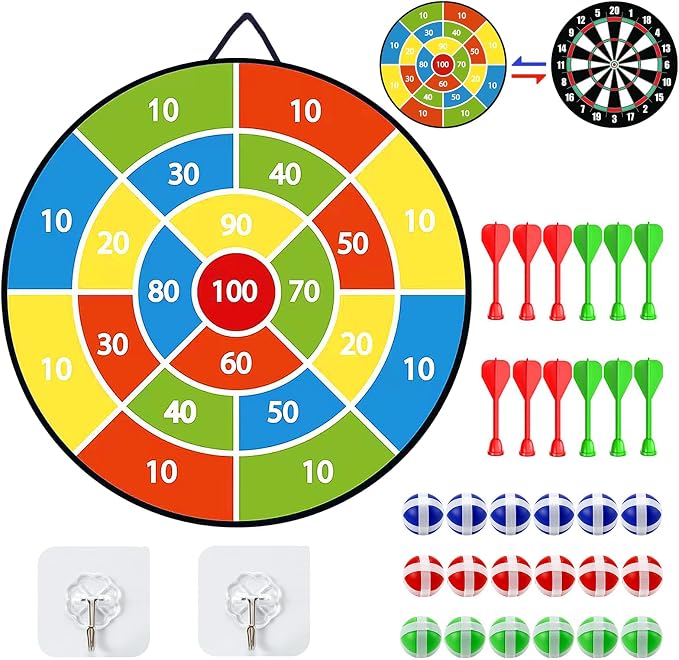 29 Inches Dart Board for Kids，Kids Large Dart Board by ANKS
