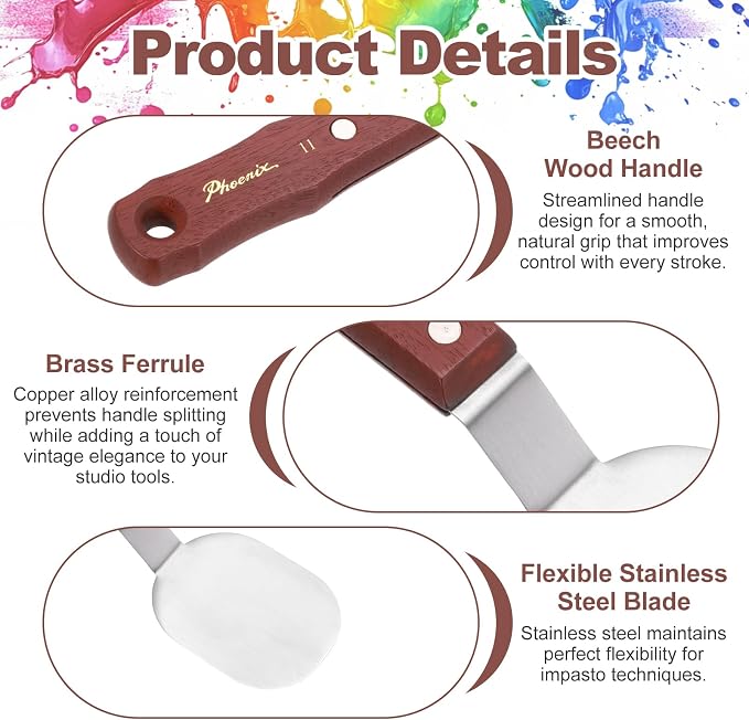 MECCANIXITY Pack of 1 Large Palette Knife No.11, 9.4" Long Palette Knives - Image 3