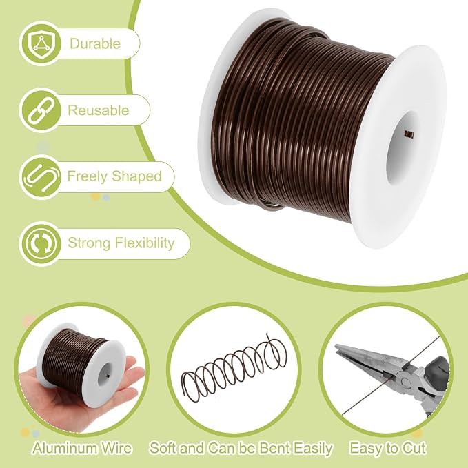 MECCANIXITY 12 Gauge Anodized Aluminum Craft Wire Bendable Bonsai Training Wire - Image 3