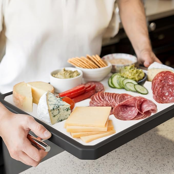 Titanium Cutting Boards for Kitchen, Large 16x11 Inch Pure Titanium and Wheat - Image 5