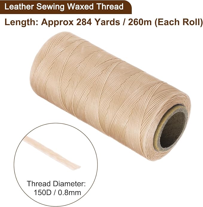 uxcell 150D 0.8mm Flat Waxed Thread 284 Yards Polyester Leather Sewing Waxed - Image 3