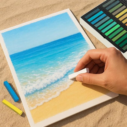 Soft Pastels Set, Square Chalk Pastel Sticks, Students & Beginners, Blending & - Image 4