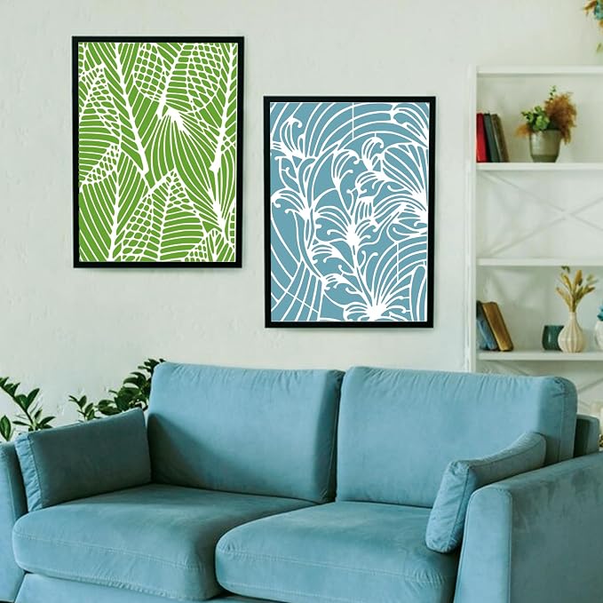 8 Pieces Stencils for Painting Reusable Corals Flowers Leaves Stencils Template - Image 7
