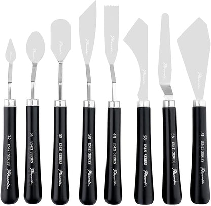 PHOENIX High Flexible Palette Knife Set, 8 Pieces Stainless Steel Painting by PHOENIX