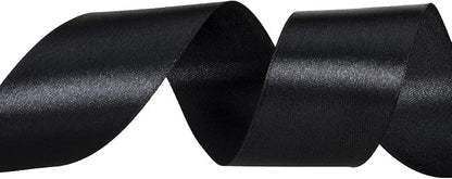1 1/2 Inch Black Solid Satin Ribbon, 50 Yards Craft Fabric Ribbon - Image 3
