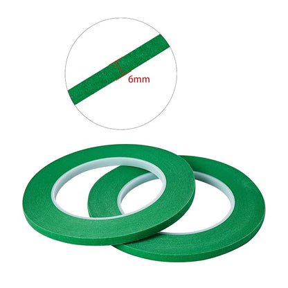 QDiShi 2 Pack 1/4" inch x 60yd Green Painters Tape Easy Removal Thin Narrow - Image 2