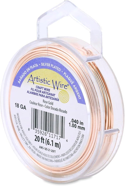Artistic Wire, 18 Gauge Silver Plated Tarnish Resistant Colored Copper Craft by ArtisticWire