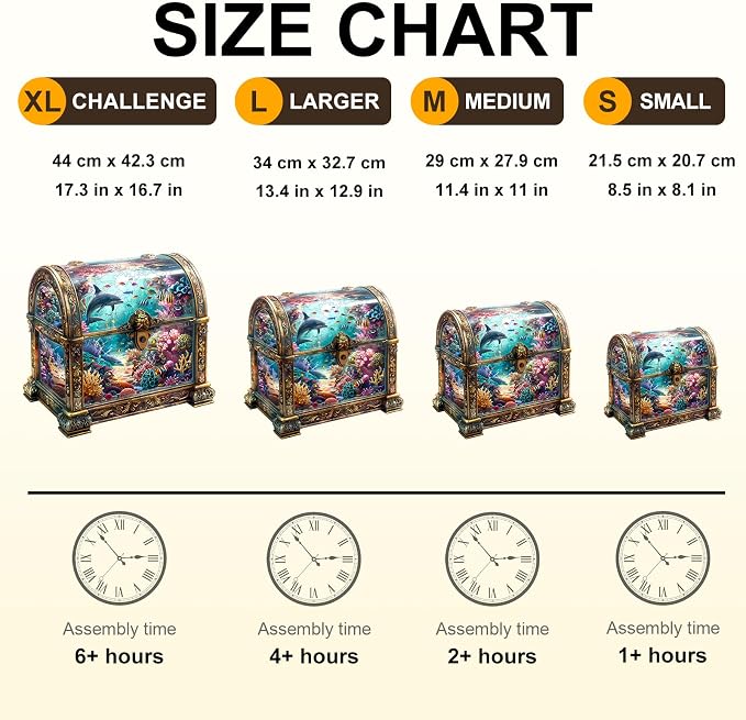Wooden Puzzles for Adults, Treasure Chest Ocean Wooden Jigsaw Puzzle Unique - Image 7
