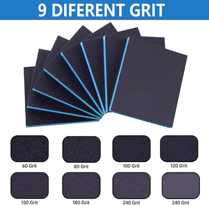 16 Pack 240 Grits Sanding Sponge Fine Sanding Block, Washable and Reusable Wet - Image 3