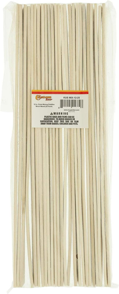 Custom Shop Paint Mix Sticks Pack of 25 Each 12" Birch Paint Mixing Paddles - Image 6