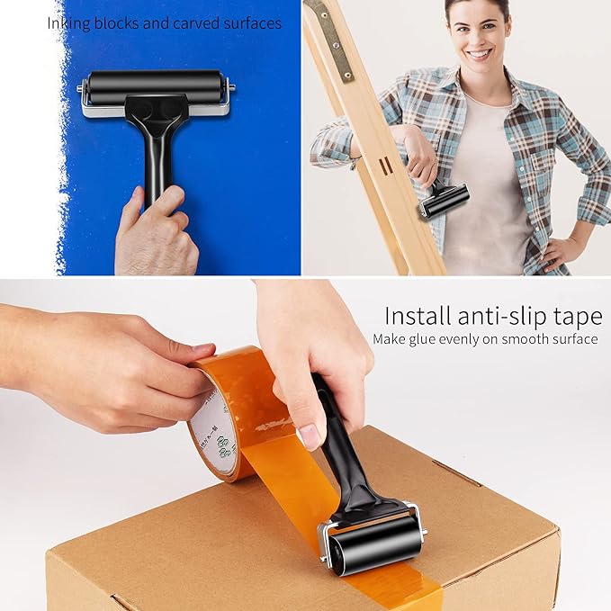 4 Inch Rubber Roller Tool, Rubber Brayer Roller - Image 4