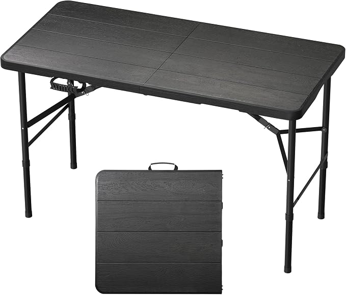 4Ft Folding Table Adjustable Height Portable Folding Tables Heavy Duty 400 lbs by Unknown