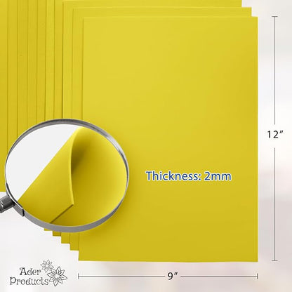 Yellow EVA Foam Sheets for Crafts, 9 x 12 Inch, 2mm Thickness, 15 Pack – Ideal - Image 2