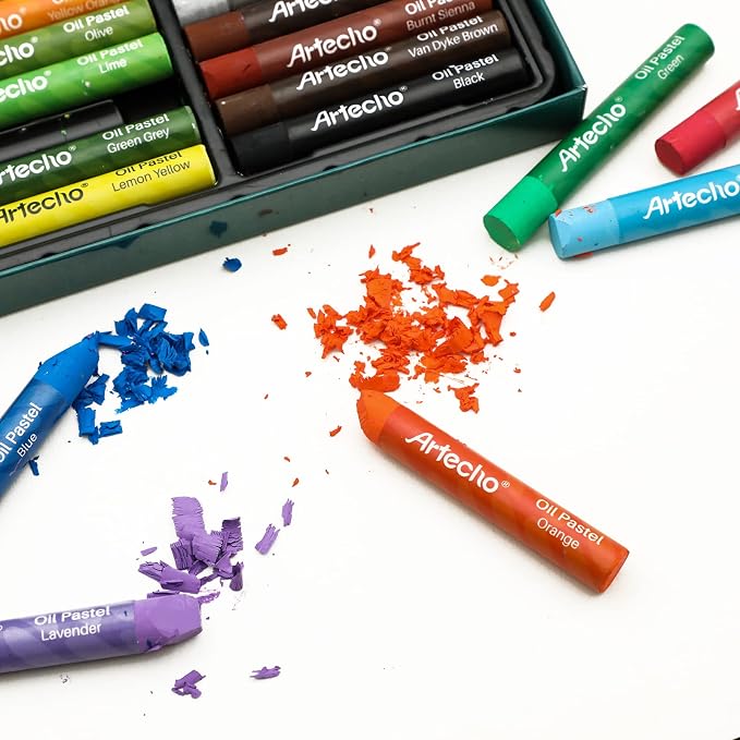 Artecho Oil Pastels Set of 48 Colors, Soft Oil Pastels - Image 4