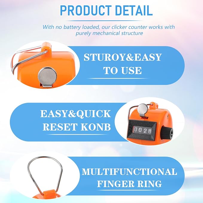 12 Pcs Handheld Tally Counter Digital, 4 Digit Number Hand Clicker Counter - Image 3