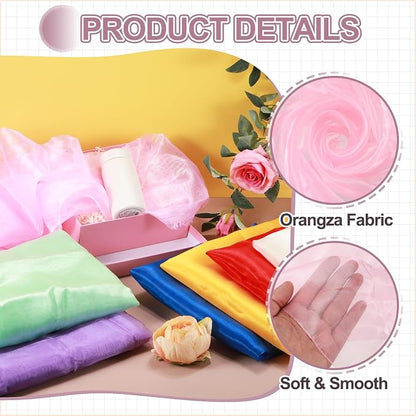 MECCANIXITY Iridescent Sheer Organza Fabric, 2 Yards x 59 Inches Solid - Image 3