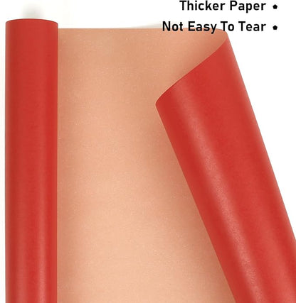 NESCCI Red Matte Wrapping Paper, Solid Color Pearly-Lustre Paper, Gift Wrapping - Image 2