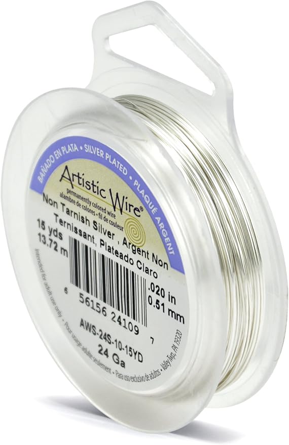 Artistic Wire, 24 Gauge Silver Plated Tarnish Resistant Colored Copper Craft by ArtisticWire